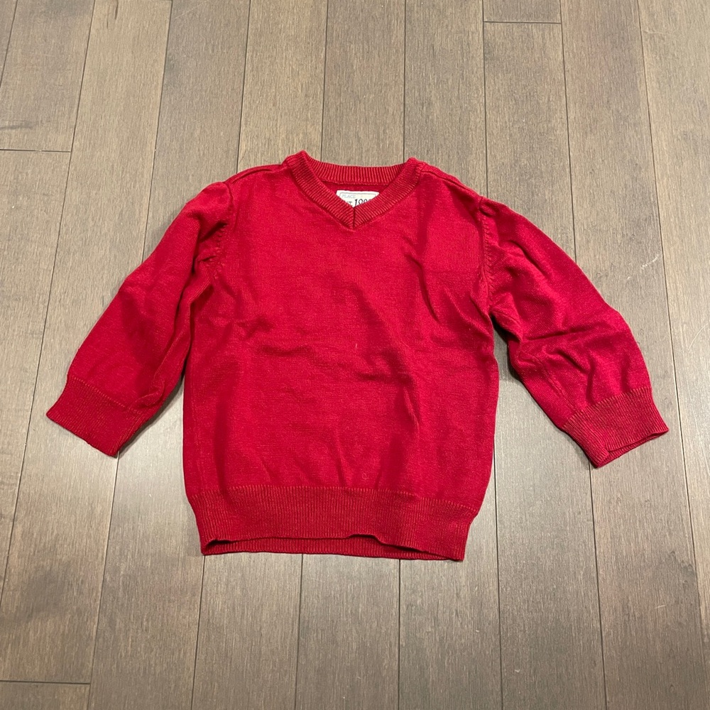 Kid’s Red V-Neck Sweater
